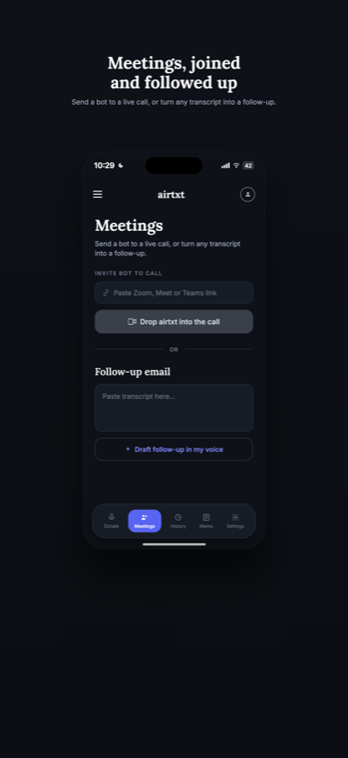 airtxt meeting transcript with speaker labels